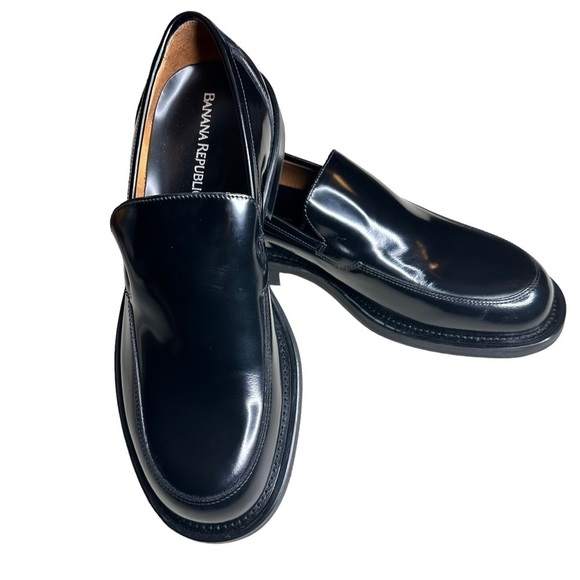 Banana Republic Men’s Black Italian Leather Loafers. Size 9 1/2D - Picture 8 of 12